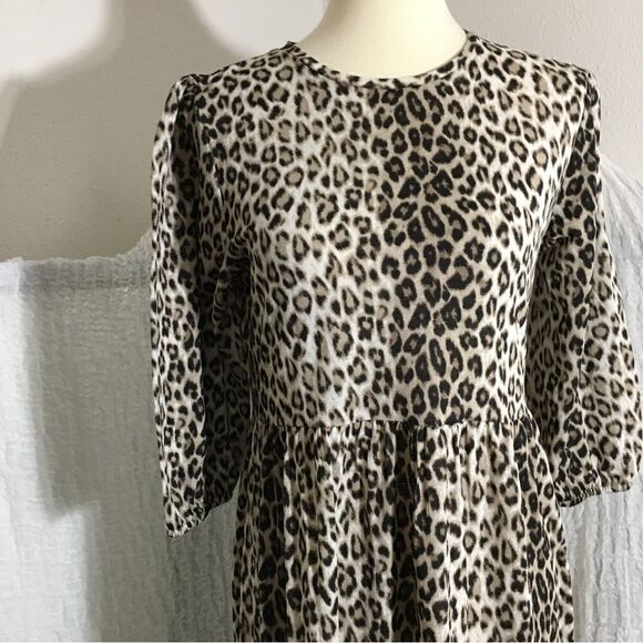Zara Animal Pring Midi Dress Size Small - Picture 6 of 9